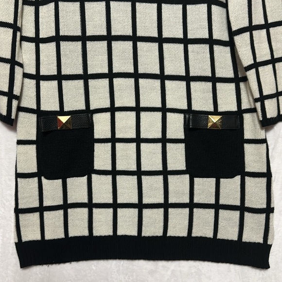 Mudpie Windowpane Tunic Sweater Dress Size Medium - Picture 3 of 7